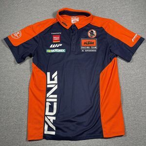 KTM Polo Mens XL Multicolor Colorblock 100% Polyester Racing Team Shirt